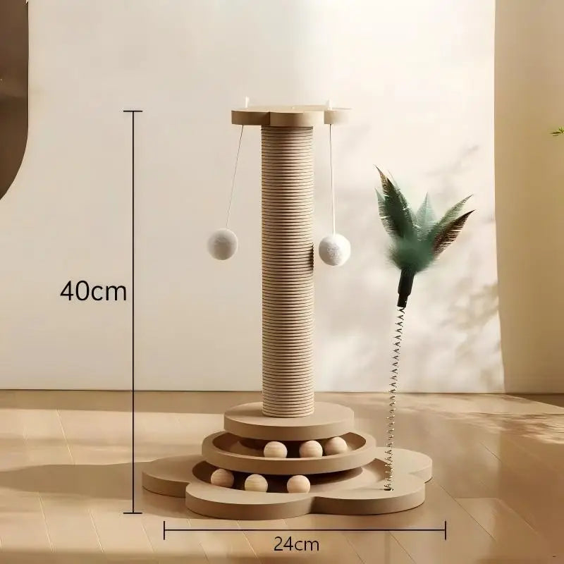 Wooden Cat Turntable Scratcher & Play Toy