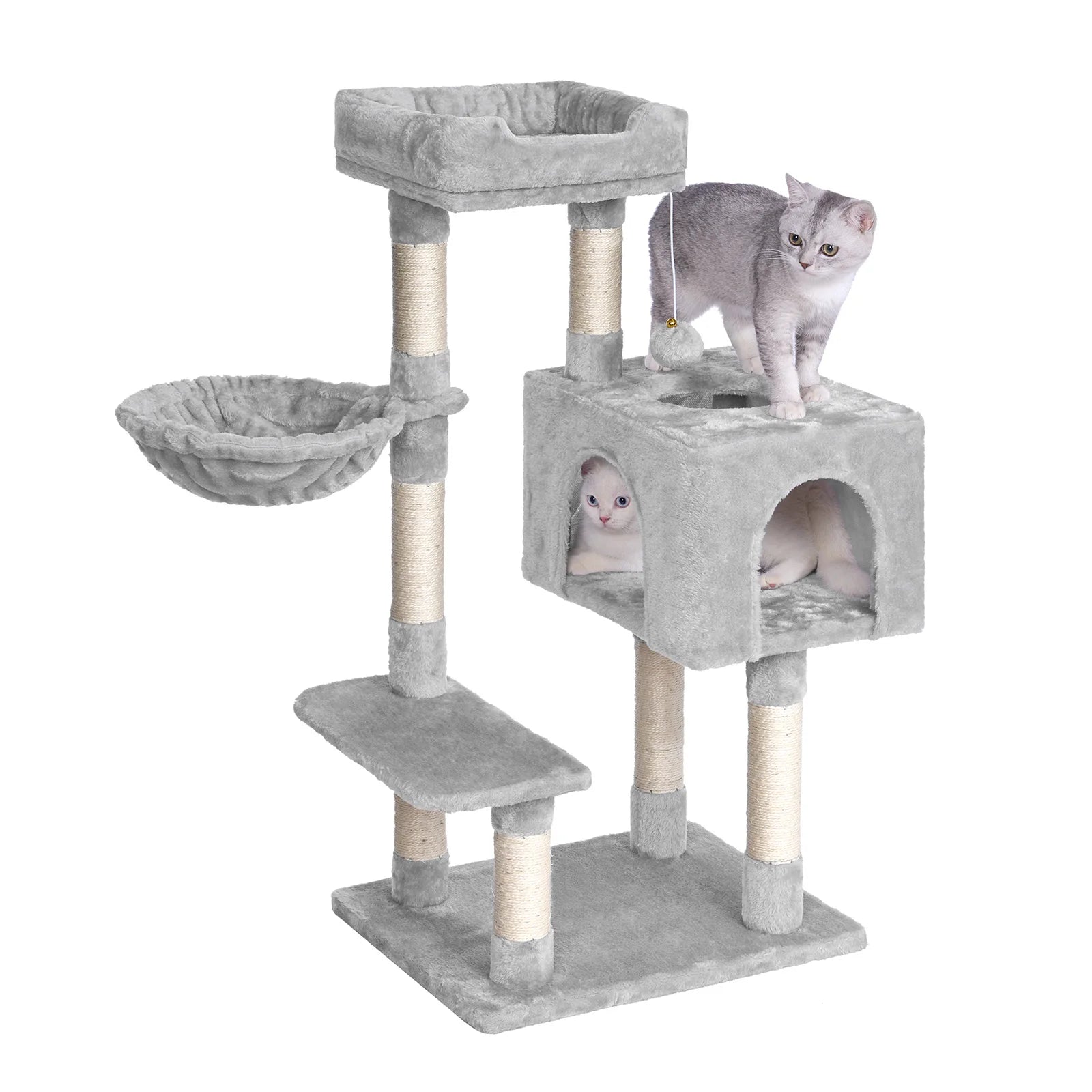 96cm Cat Tower with Scratching Posts & Condo