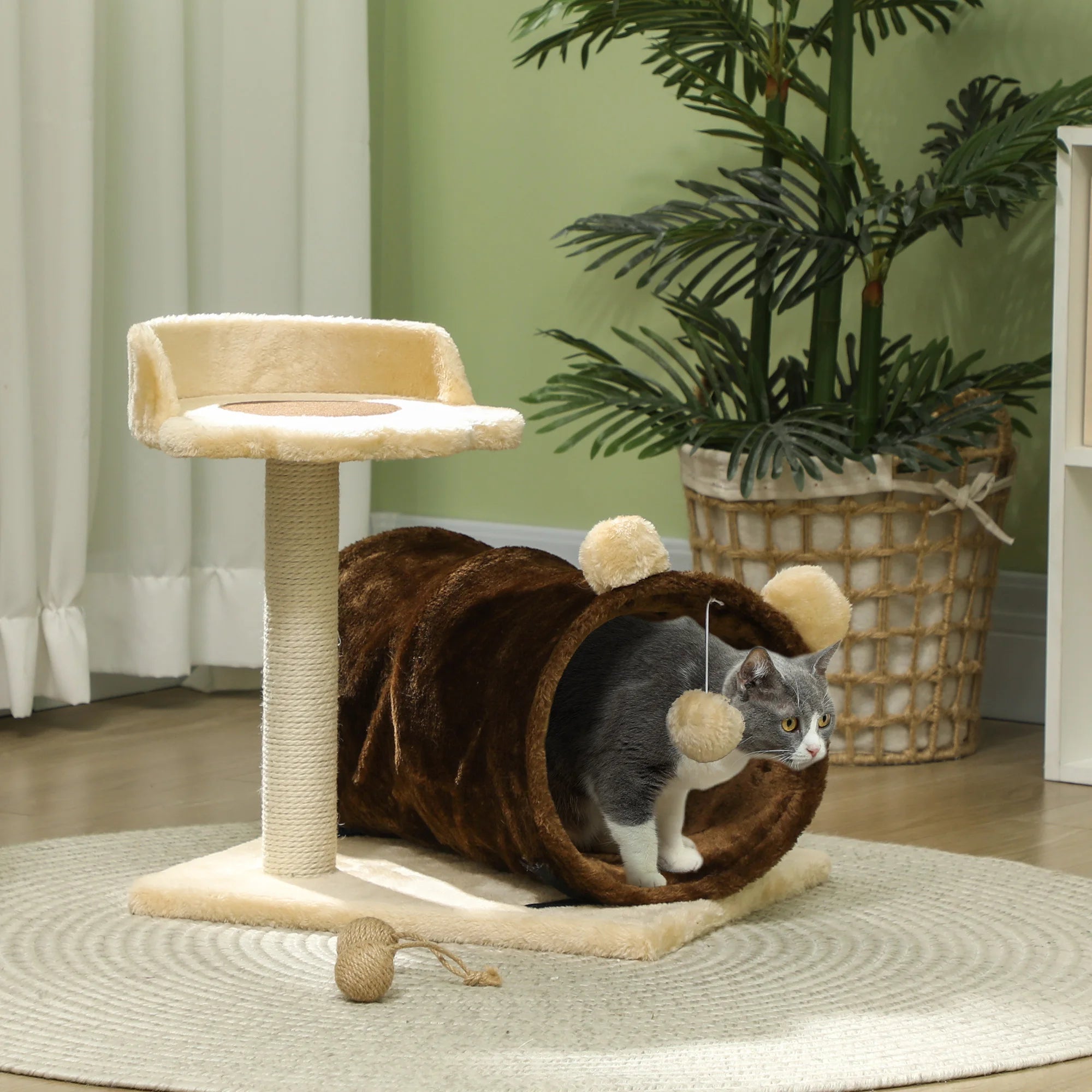 Cat Tower with Tunnel, Bed & Scratcher