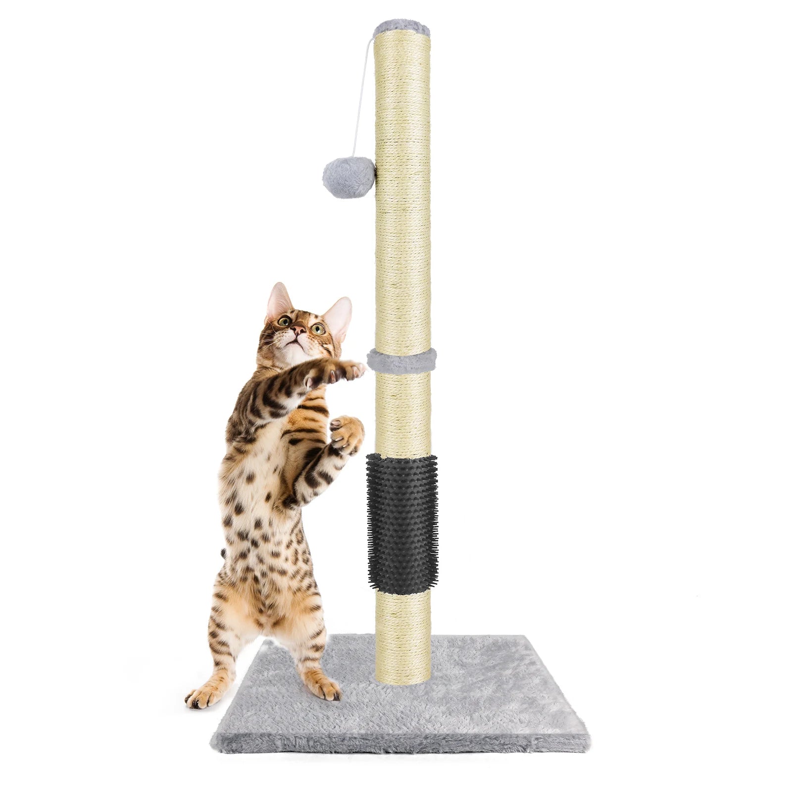 40/80cm Compact Cat Tree with Scratcher & Bed