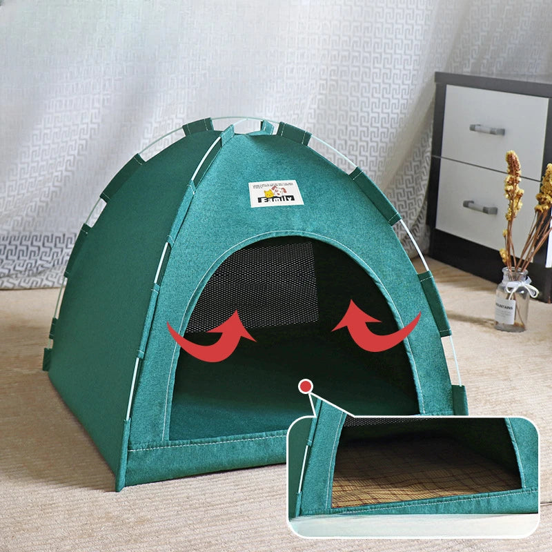 Foldable Cat House Tent with Soft Bed