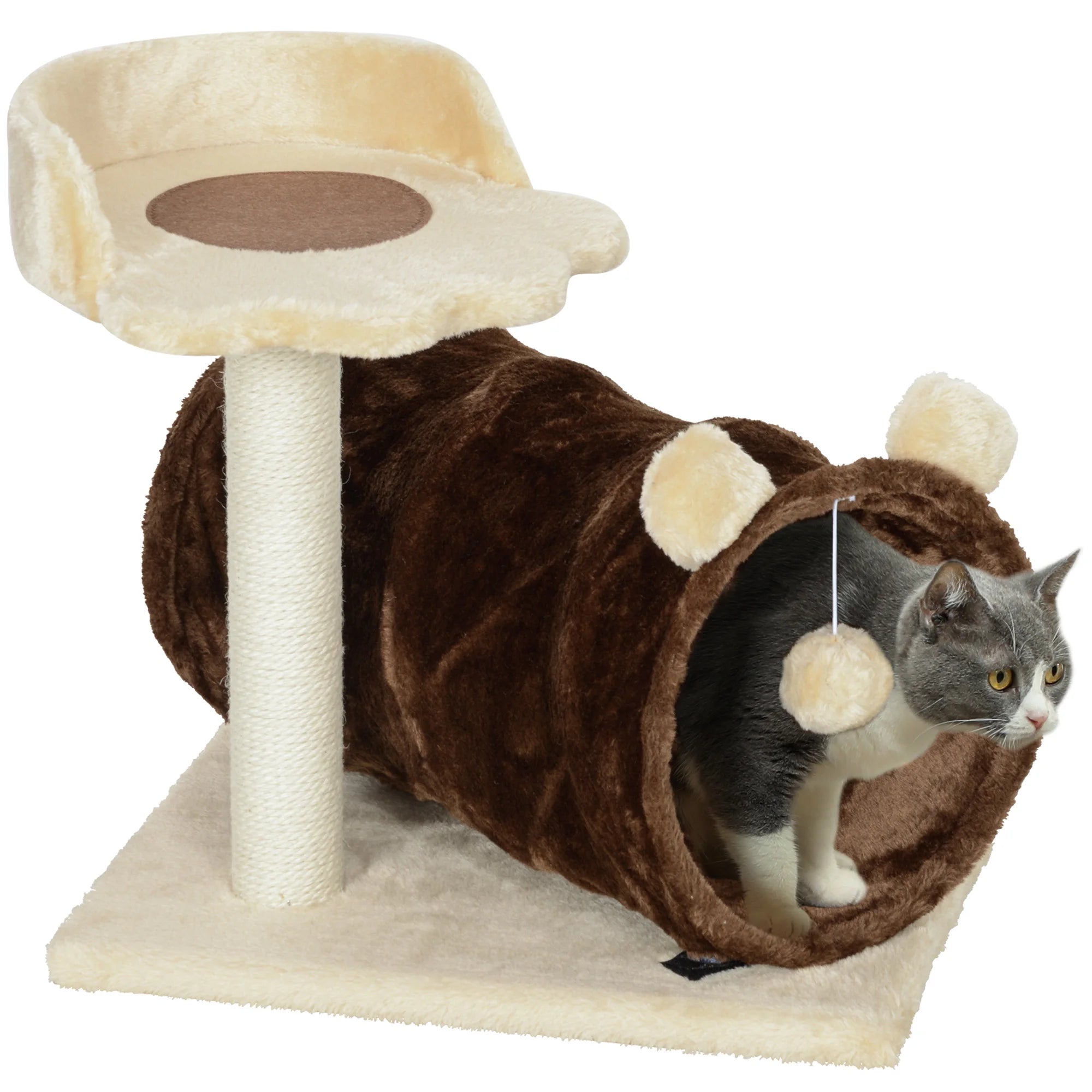 Cat Tower with Tunnel, Bed & Scratcher