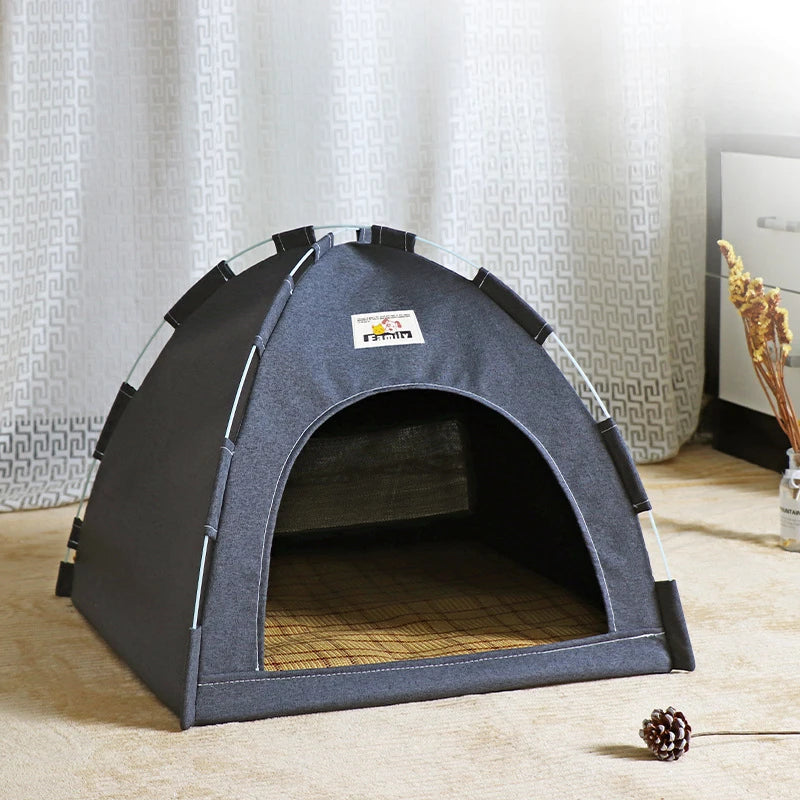 Foldable Cat House Tent with Soft Bed
