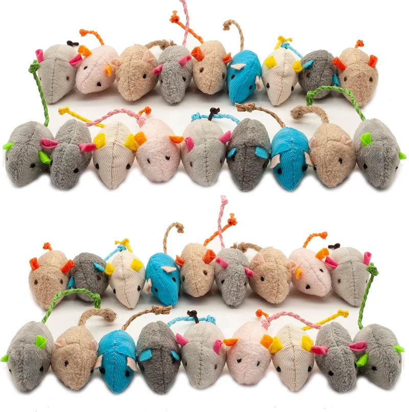 Rattle Faux Fur Mouse Play Toys