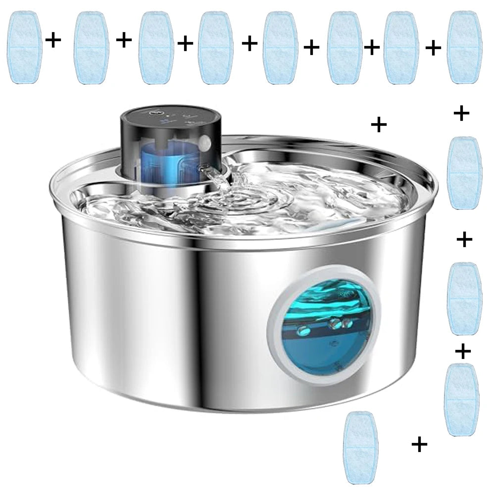 Wireless Stainless Steel Cat Water Fountain