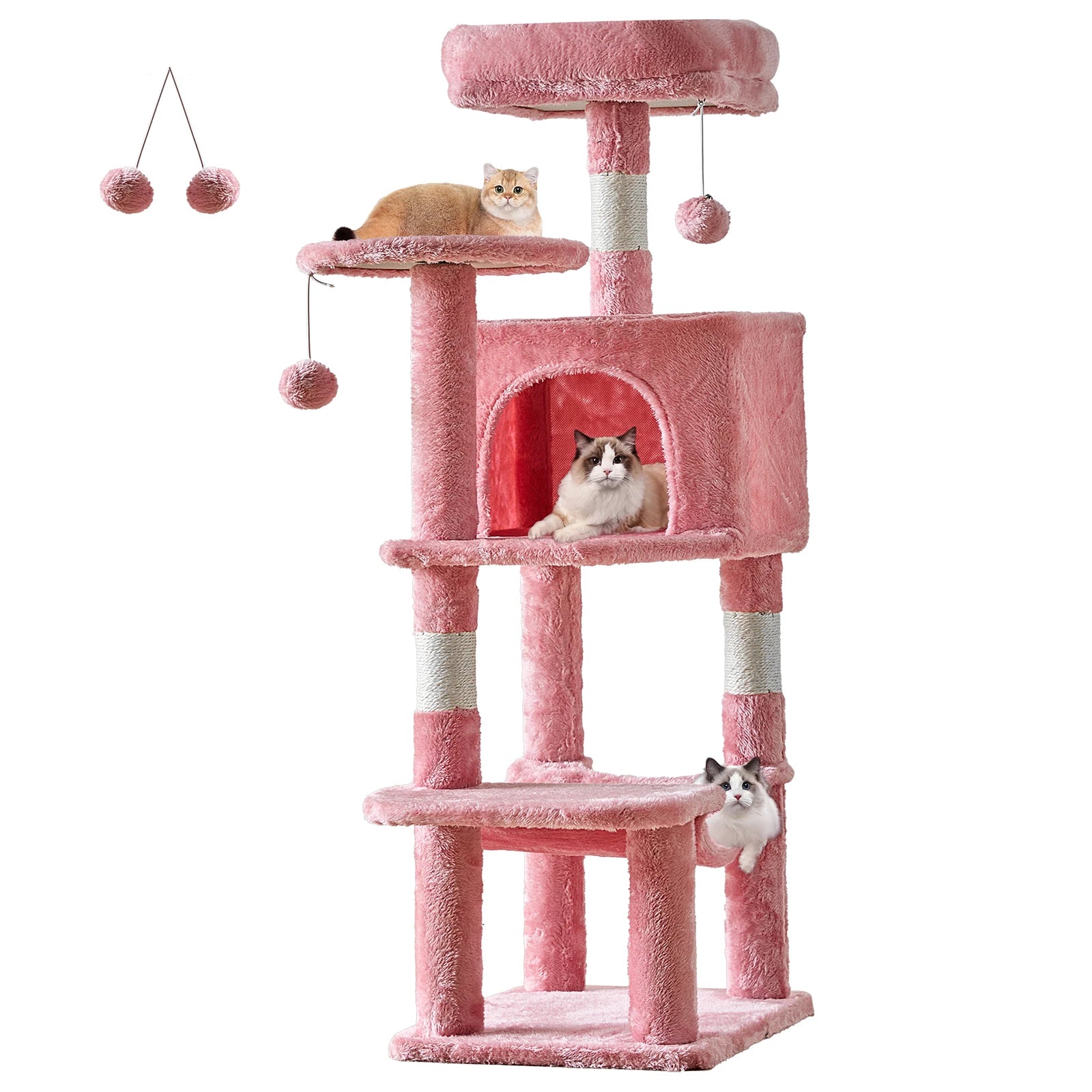 44" Cat Tower with Scratching Posts