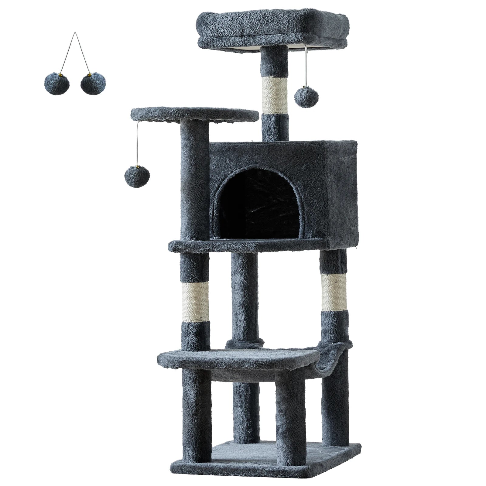 44" Cat Tower with Scratching Posts