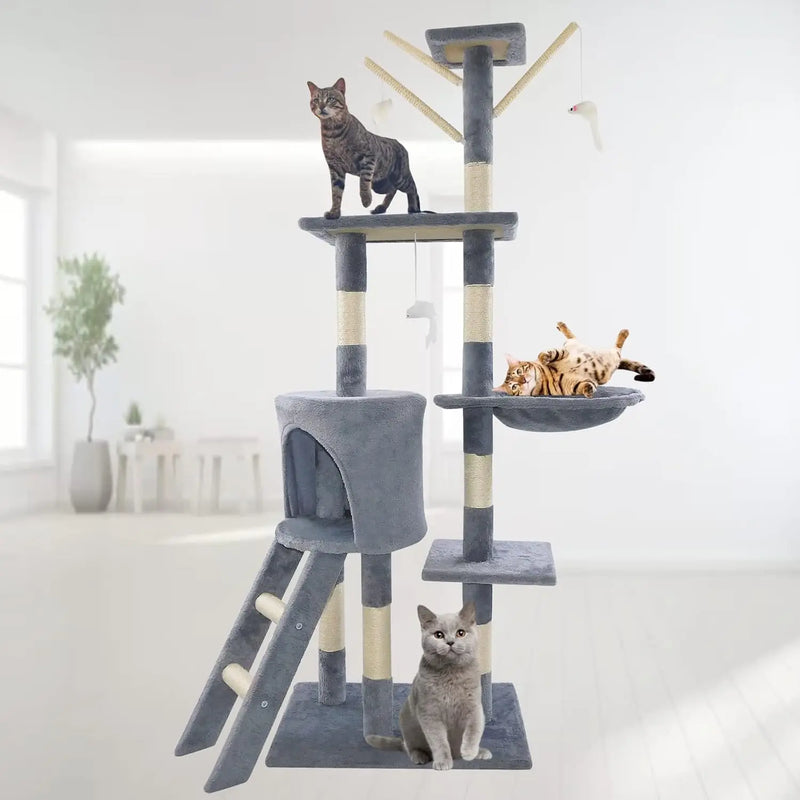140cm Cat Activity Tower with Multi-Level Climbing