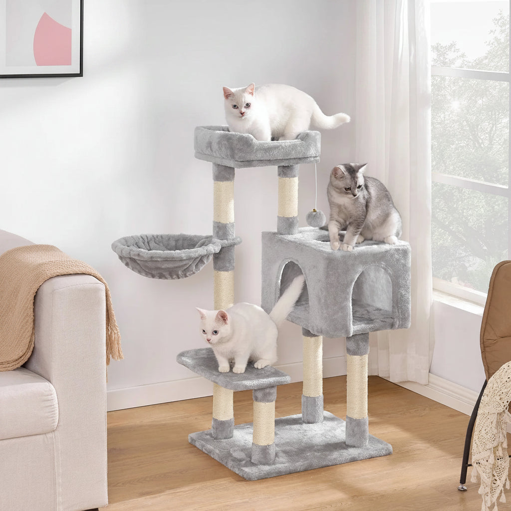 96cm Cat Tower with Scratching Posts & Condo