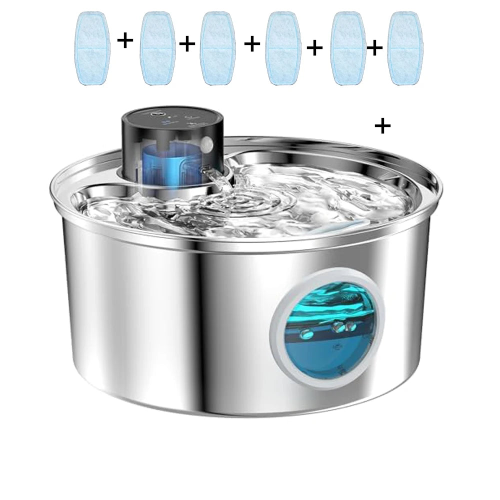 Wireless Stainless Steel Cat Water Fountain