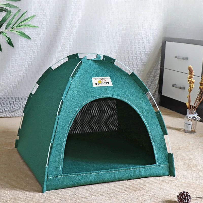 Foldable Cat House Tent with Soft Bed