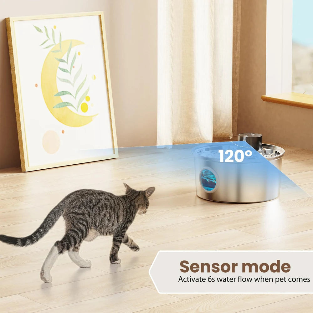 Wireless Stainless Steel Cat Water Fountain